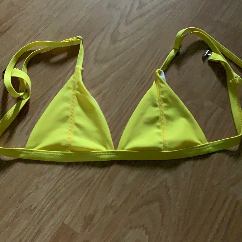 Yellow triangle bikini top